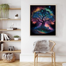 Artunion Tree of Life Paint by Numbers for Adults Beginner, Landscape Paint by Number Kits, DIY Oil Painting Paint by Number Kits on Canvas Arts Craft for Home Wall Decor 16x20 Inch
