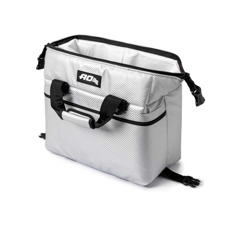 AO Coolers Carbon Soft Cooler with High-Density Insulation, Silver, 24-Can