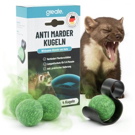 greate greate 4X Marderschreck Duft Kugeln inkl. Halterung - Sofortige & langfristige Marderabwehr Auto - Made in Germany - Marderschreck Auto
