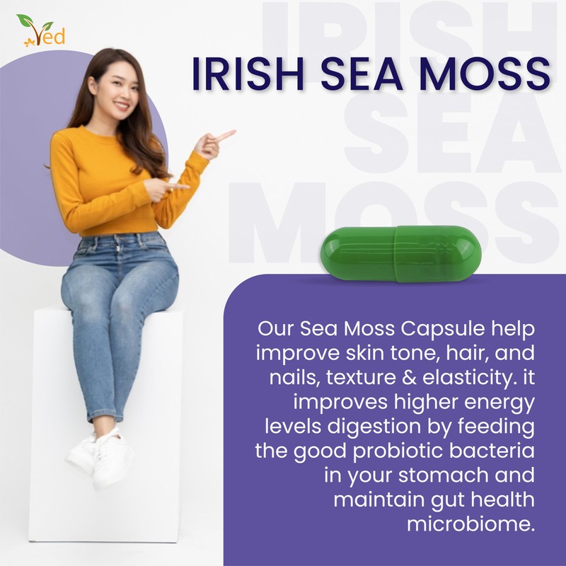 VED Organic Irish Sea Moss (Chrondrus crispus) 1200 mg 90