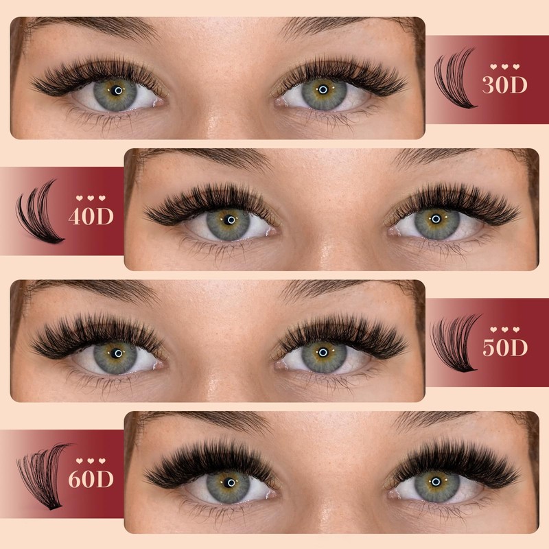Higu clace Wimpern-Extensions,30D+40D+50D+60D Lash-Extension-Set, Wimpern-Extensions-Set-7-tage halt mit Applikator und Wimpernkleber