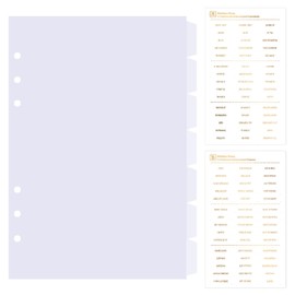 DY.2ten Transparent Folder Dividers A5 6 Holes 7 Sheets Plastic Folder Index Divider for Ring Binder, Notebook, Planner (21 cm x 14.2 cm)