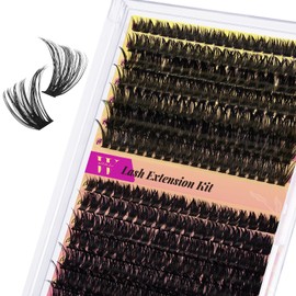 Wispy Eyelash Clusters 60D 80D Eyelash Clusters 10-18 mm Eyelash Clusters Individual Eyelashes Soft Clusters with Thin Band Artificial Eyelashes (D-Mix 10-18 mm) Pack of 300