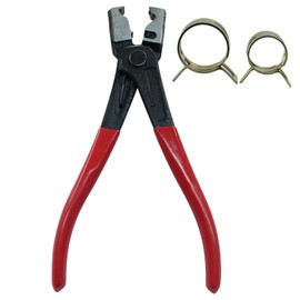 HARSKIYER Hose Clamp Pliers with 20 Pcs Hose Clamps, Clic-R Type Plier for Removal and Installation Hose Clamps, Hose Clamp Crimping Tool for Automobile Collar Pliers CV Boot Clamp Repair Car