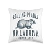 ROLLING PLAINS BADGER OKLAHOMA WILDLIFE Throw Pillow