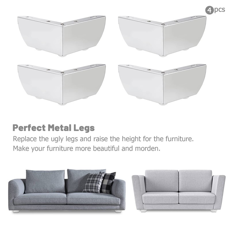 SUMNACON 4Pcs 5.5cm Metal Sofa Legs Furniture Feet Wardrobe Leg,