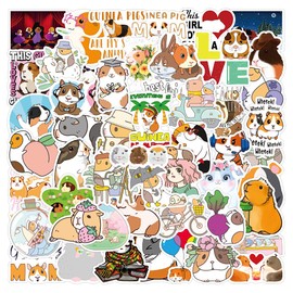 Guinea Pig Stickers 100 Pack Laptop Stickers,Vinyl Waterproof Stickers for Water Bottles Skateboard Scrapbook Bike Computer Phone-Graffiti Stickers Pack for Teens Girls Kids Adults (Cute Guinea Pig)