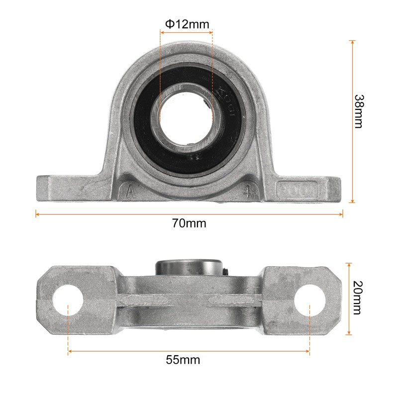 sourcing map 4pcs KP001 Flanged Pillow Block Bearings 12mm Bore,