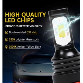 Dechiramo Compatibe for 1993-2003 Ford F150 Fog Light,3000K Amber Yellow light,Super Bright High Power H10/9140/9145 Fog Light Bulbs(2-Pack)