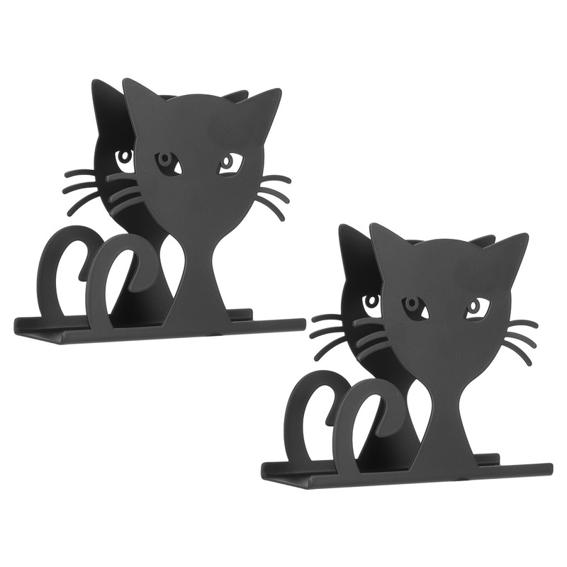 2pcs Metal Napkin Holder Innovative Hollow Out Cat Shape Paper