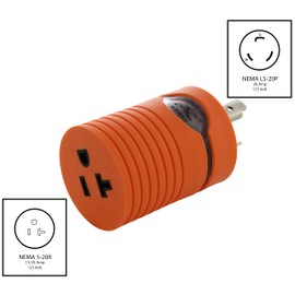 AC WORKS Shore Power Adapters (L5-20 20A Locking to 15/20A Household)