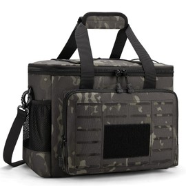 HSHRISH Tactical Cool Bag Small 20 L, Cool Box Foldable Lunch Bag Men - Waterproof and Leak-Proof Durable Picnic Bag for Supermarket Shopping Park Picnic Beach Holiday Denim, Black camo, 20 l