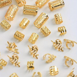 40Pcs Hair Jewelry for Braids,Non-Piercing Hair Accessory Braid Clips,Adjustable Hair Rings Hair Braids Accessories DIY Decorate,Gold Braid Jewelry Hair Cuffs Hair Accessories for Women