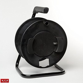 125 FT Extension Cord Reel Black Steel Frame