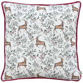 Evans Lichfield Festive Reindeer Cushion Cover,43 x 43cm, Scarlet