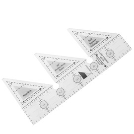 JCBIZ 45 Degree 6" Double Strip Ruler Acrylic Non-Slip Triangle Cutting Guide Creative Ruler Grids