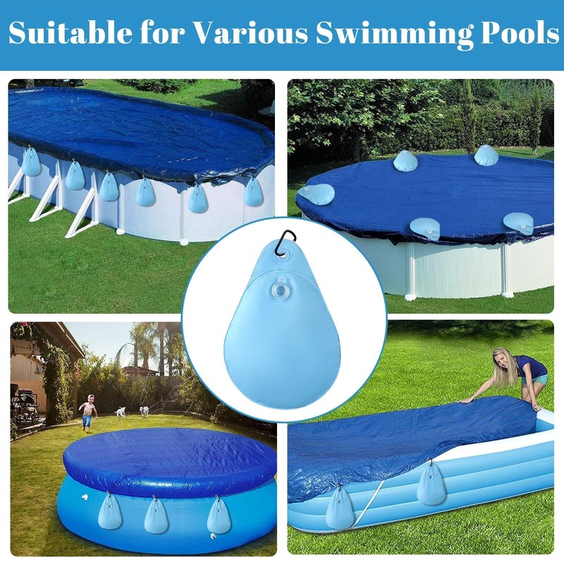 Pool Cover Weights Water Bag, Pack of 8 Thickened Pool