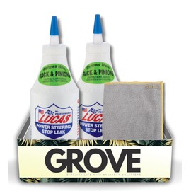 GROVE Power Steering Stop Leak 12 oz Bundle with Microfiber Cloth - Stop Leak for Power Steering Fluid - Preventative Maintenance and Seal Protection - (3 Items)