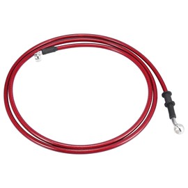 Motoforti Universal 190cm 74.8" Motorcycle Brake Clutch Oil Hose Line Pipe Hydraulic Reinforced Stainless Steel Braided Red