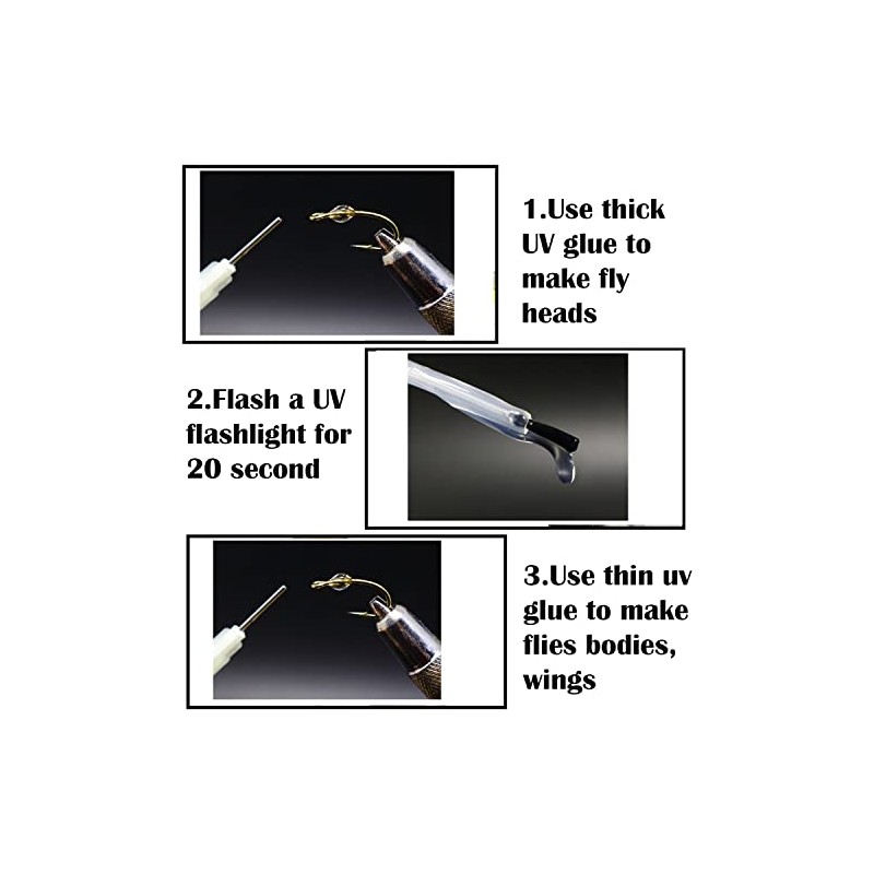 GREATFISHING Fly Tying UV Clear Glue and Power Light Combo