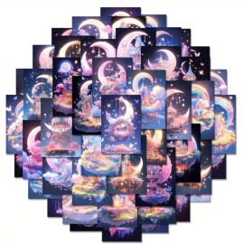 Unbranded 10pcs Dreamy Moon Extra Small Stickers- Scrapbook, Journal, DIY
