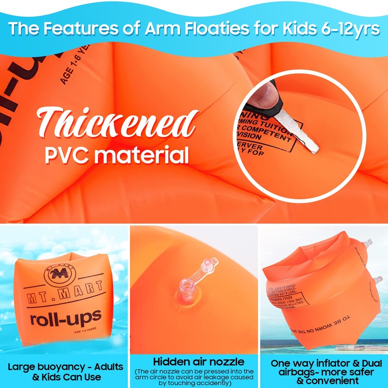 Arm Floaties Water Wings Safe for Kids Children Adults Pink