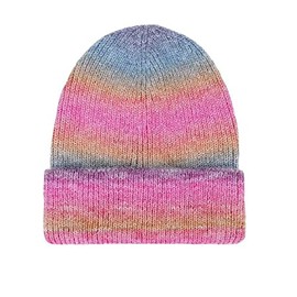 Beanie Cap Stocking Hat Biker Tie Dye Rainbow Multicolor Pink Blue Orange Ski Skiing Outdoors Cold Weather Fashion Style Groovy