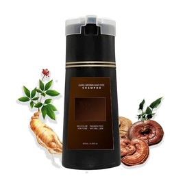 Pakivs Haarfärbeshampoo,Haar-Sofortfärbeshampoo für graues Haar,Natürliches Pflanzenhaarfärbeshampoo,Langanhaltendes,intensiv pflegendes Haarfärbeshampoo für Männer und Frauen(Dunkelbraun)