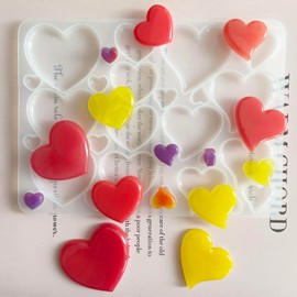Szecl 2Pcs Mix Size Heart Resin Mold 56 Cavity Love Heart Shape Silicone Mold Earring Keychain Pendant Epoxy Casting DIY Craft Crystal Mirror Jewelry Making Charms, Valentine's Day Women Gift