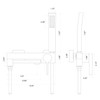 PHASAT Wall Mount Tub Faucet with Hand Shower, 6 Inch