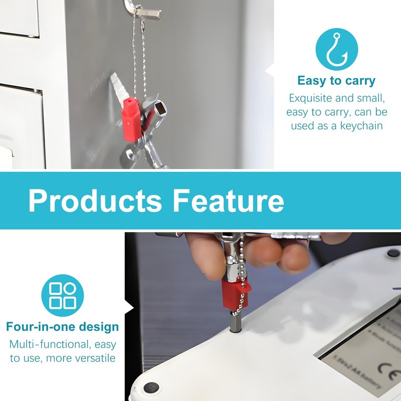tiyiyok Cross Key 4-Point Control Cabinet Key, Square Key, Triangular