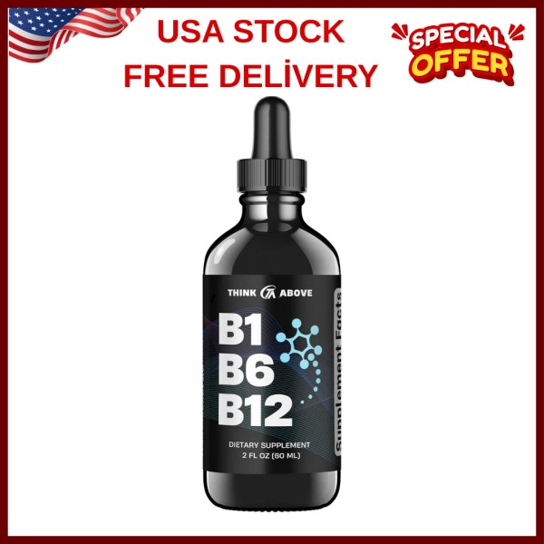 B1 B6 B12 Vitamin Liquid Drops - Nerve, Energy, Brain