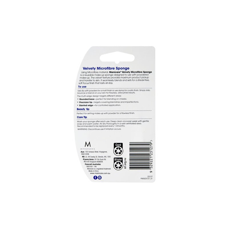 Manicare Velvety Microfibre Sponge
