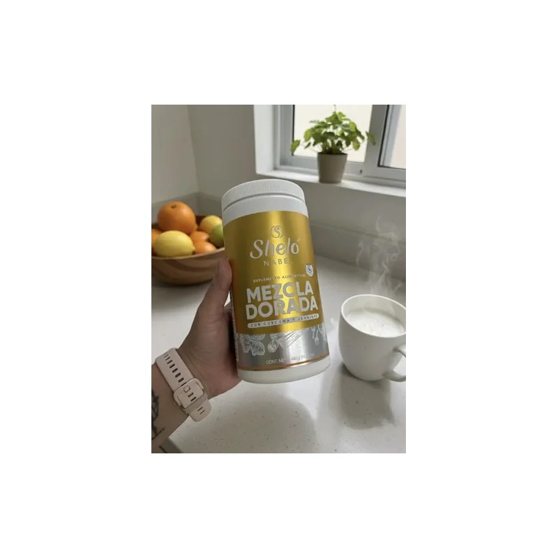 5 Jugo Mezcla Dorada En Polvo Shelo Nabel 480gr Con