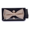 Champagne Bow Tie and Pocket Square Cufflink Sets Mnes Wedding