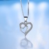 Love Heart Choker Necklace 925 Sterling Silver Cubic Zirconia Pendant