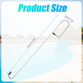 Pool Skimmer Basket Hook, 13.78x1.5in Pool Skimmer Basket Remove Handle Hook Tool Stainless Steel Skimmer Lid Lifting Hook Pool Skimmer Arm for Debris Removal Clean Keep Hands Clean Accessories