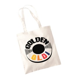 Golden Oldi Tote Bag - Funny Old Joke Gifts Presents Birthday Christmas Secret Santa Men Women Novelty Rude Ideas Mum Dad Retiring Work Colleague Organic Cotton Shopper (One Size, Natural)