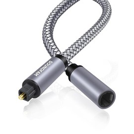 Optical Extension Cable 3Ft/1M, Optical Audio Cable Male to Female Toslink Optical Cable Hi-Fi Sound Digital Audio Optical Cable for Home Theater, Sound Bar, TV-Grey (6ft/2M) - Color: 3ft/1M