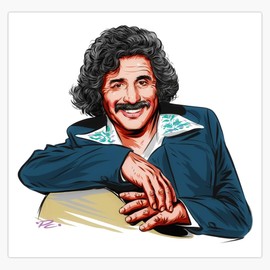 Freddy Fender - an Illustration by Paul Cemmick Bumper Sticker Vinyl Decal 5"