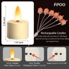 FPOO LED Rechargeable Tea Lights Candles with Remote, 6 pcs