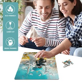 delobil Puzzles for Adults, Wedding Wooden Puzzles 300 Piece, Unique Shaped Jigsaw Puzzles Beautiful Gift Package Romantic Gifts for Engagement,Wedding, Anniversary 11.2'' x15.9''