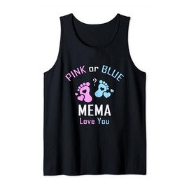 Pink Or Blue Mema Loves You Baby Gender Reveal Party Tank Top