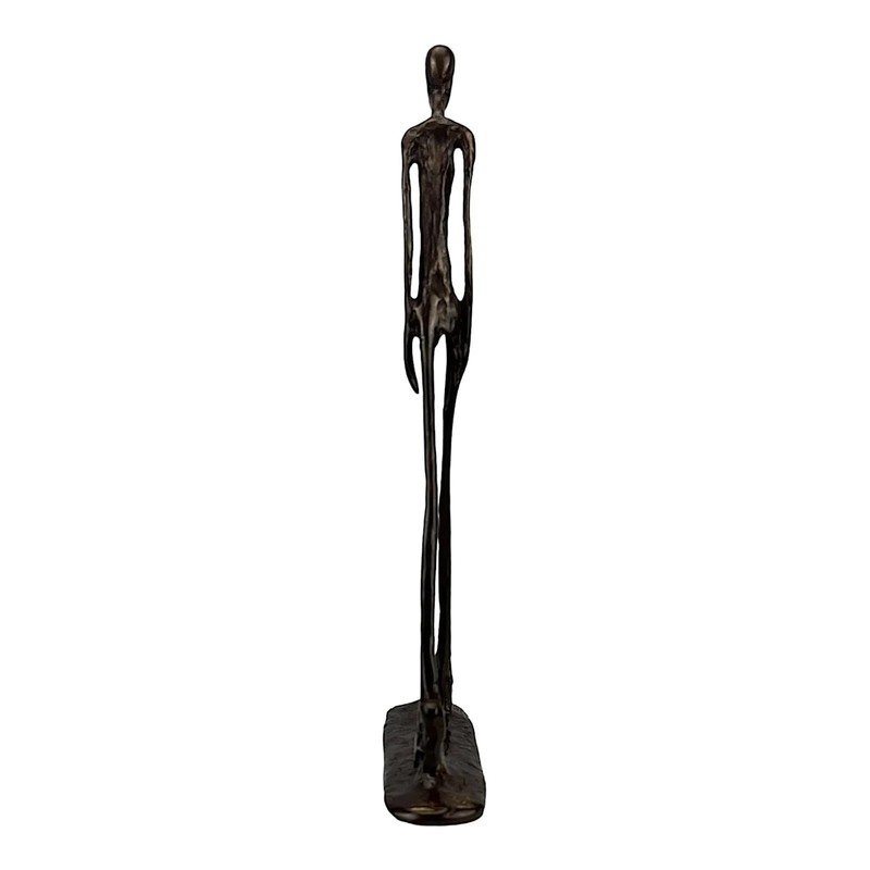 Generic Giacometti Statue Sculpture Walking Man Real Bronze Replica Vintage