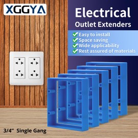 XGGYA 3/4” Double Gang Receptacle Outlet Box Extender,Blue Electrical Box Extender with Screws,Complies with Applicable Electrical Codes,1Pack