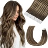 MEI YUAN LIN Tape in Extension Human Hair Balayage Chocolate