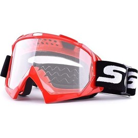 Motorcycle Goggles,ATV Dirt Bike Goggles-Anti UV Safety Goggles Windproof Dustproof Motocross Goggles Anti Scratch Motorcycle Glasses for Cycling Riding/Climbing/Skiing (Red Frame-Clear lens)