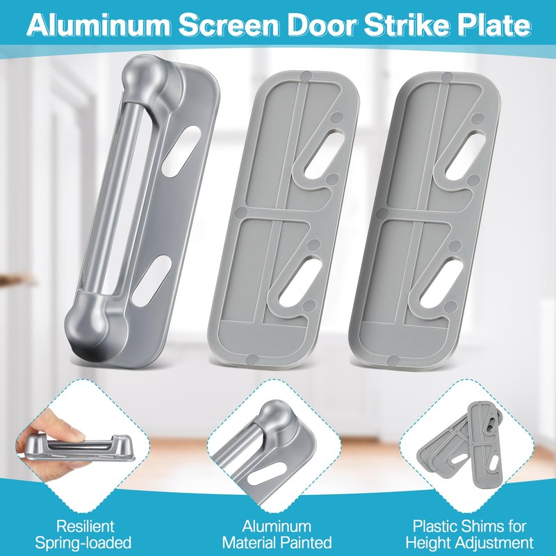 Enhon 3 Pack Screen Door Spring Strike Plate, Compatible with