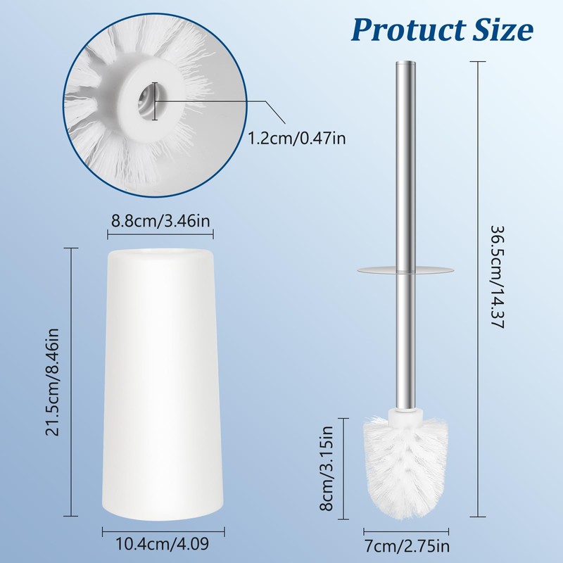 Topsky 2-Pack Closed Toilet Brush Compact Toilet Brush and Holder