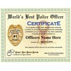 Worlds Best Police Officer Certificate Award - Custom Printed by